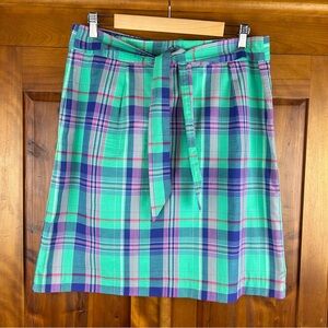 346 Brooks Brothers Preppy Plaid Lined Cotton Skirt  Festival Old Money